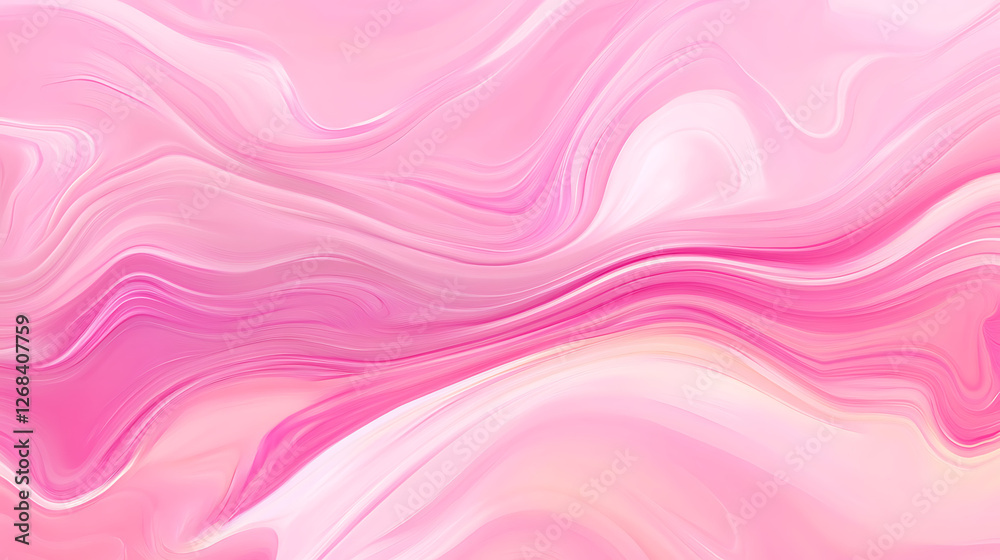 Obraz premium Harmonious Pink Swirls Liquid Flow Abstract Art Gentle Curves Modern Design Contemporary Backdrop