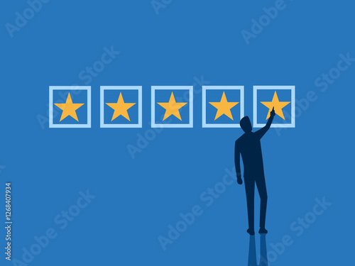 Quality score, give a rating, satisfaction, people give stars