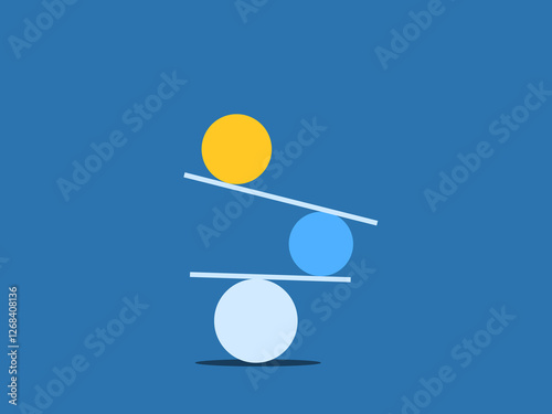 Spherical Rock on Life Balance on Scale