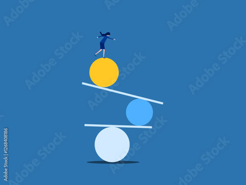 Positive thinking, Life Opportunity, Businesswoman trying to balance life and work