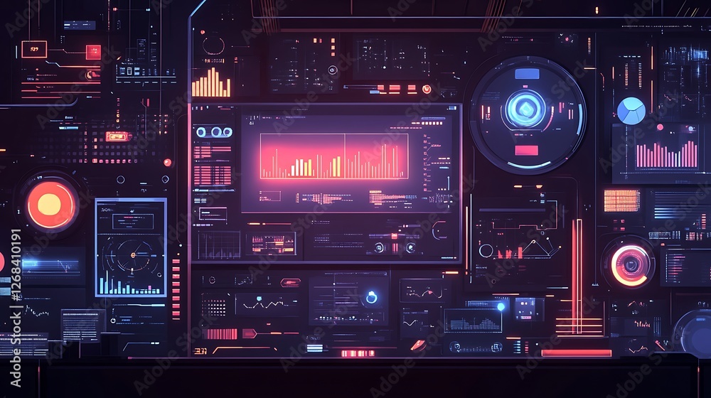 Futuristic Technology Control Panel Interface Display Futuristic Technology Control Panel Interface Display