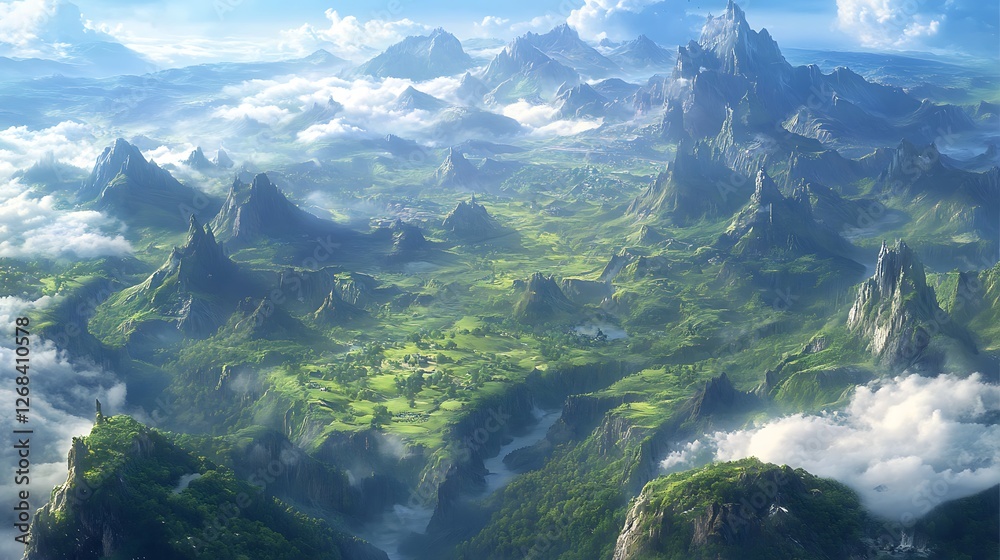 scenic drone view of vibrant green valley image scenic drone view of vibrant green valley image