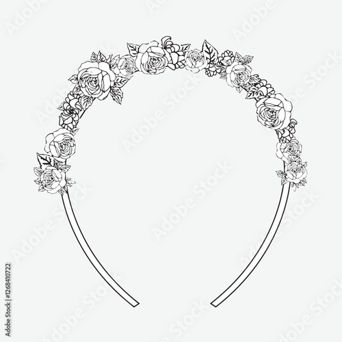Ladies flower hair bands vector design technical illustration by adobe illustrator.