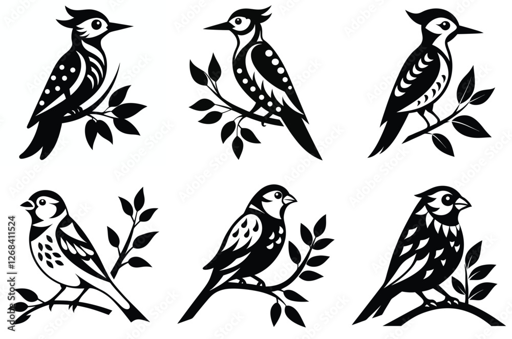 Fototapeta premium collection of birds