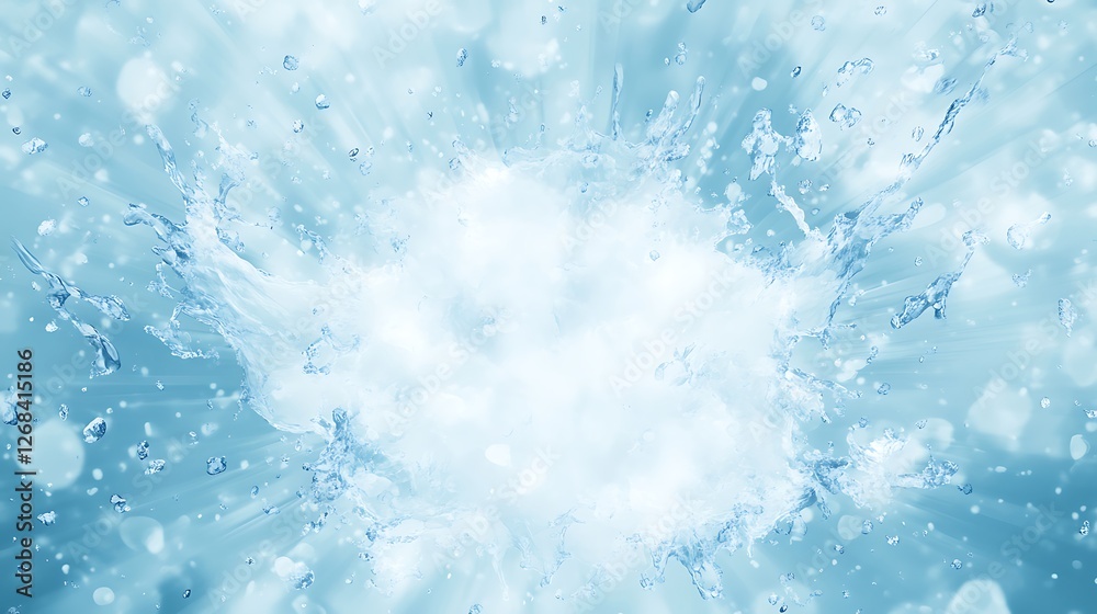 Obraz premium High-impact anime-style image of a water explosion burst for dynamic visuals.