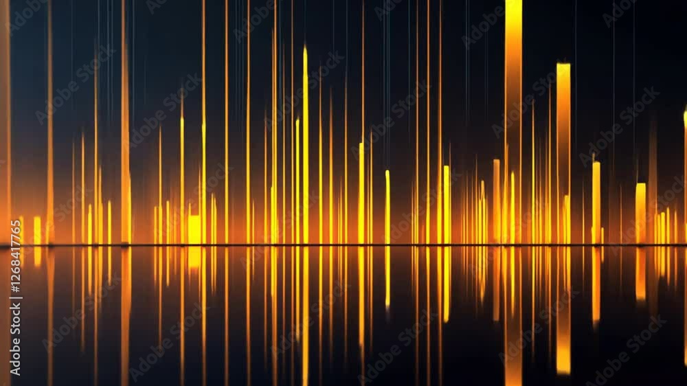 Golden Abstract Lines: Dynamic, abstract background image featuring vertical lines of golden light against a dark backdrop, reflecting on a water-like surface. Golden Abstract Lines: Dynamic, abstract background image featuring vertical lines of golden light against a dark backdrop, reflecting on a water-like surface.