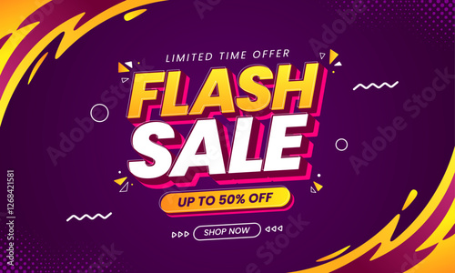 Adobe Illustrator ArtworkFlash sale promo banner with discount offer. Flash sale banner background. Flash sale special offer banner for social media post or website banner