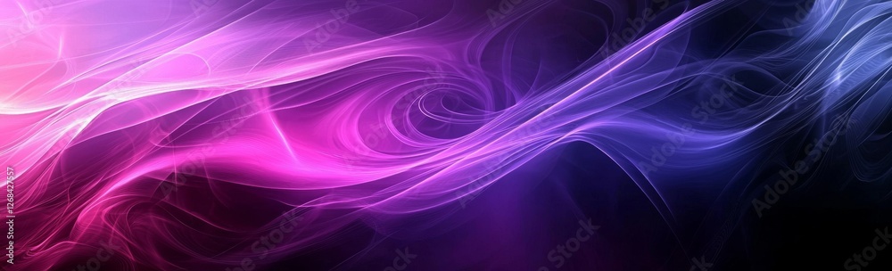 Naklejka premium Ethereal Swirls of Colorful Light with Soft Gradient Transitions in Pink and Purple Hues on a Dark Background