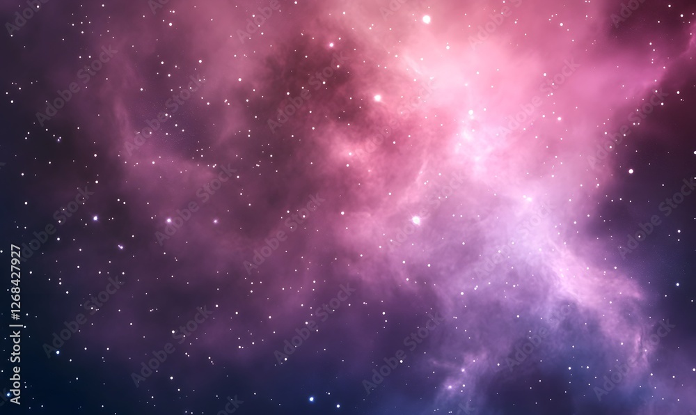 Fototapeta premium a beautiful pink universe with lots of stars, Generative AI