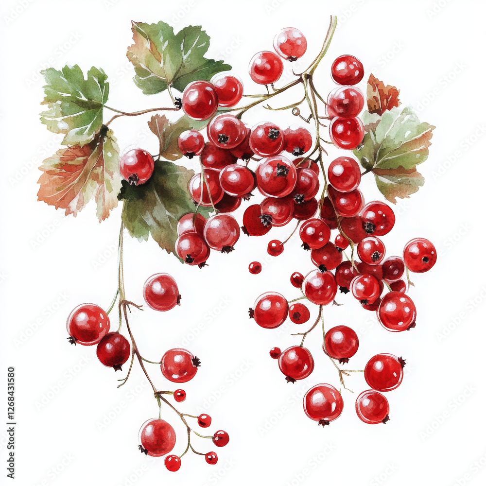 Red currant illustration feels fresh and natural Red currant illustration feels fresh and natural