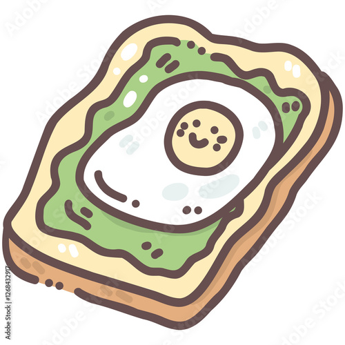 Breakfast toast doodle cartoon hand drawing