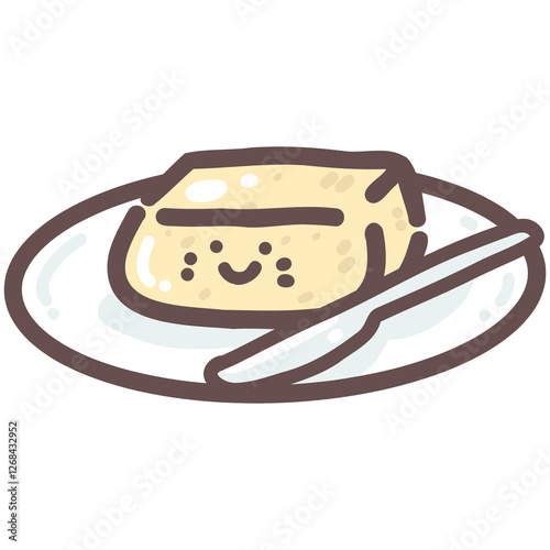 Butter doodle cartoon hand drawing