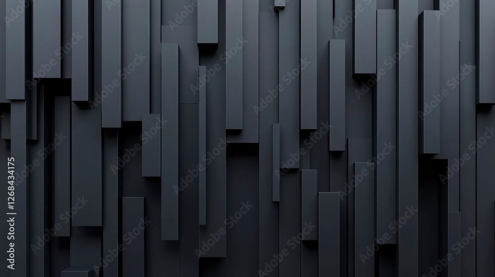 Black background with vertical lines, 3D rendering illustration. Black abstract wallpaper design for banner and poster. Dark black wall texture with copy space. Modern minimalist design. Black background with vertical lines, 3D rendering illustration. Black abstract wallpaper design for banner and poster. Dark black wall texture with copy space. Modern minimalist design.