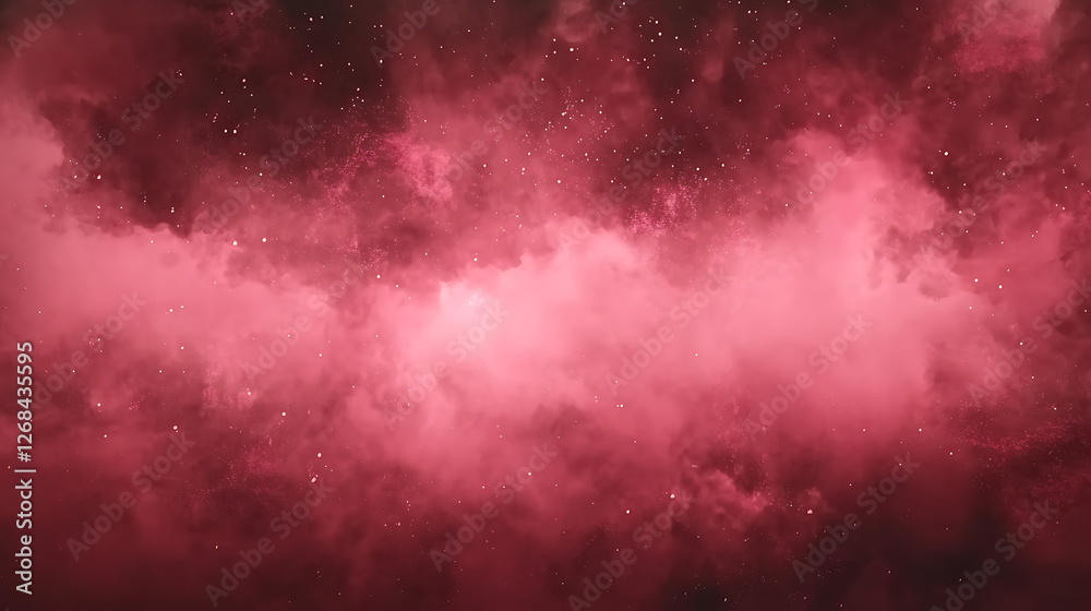 Fototapeta premium Pink Nebula Cloudscape a Stunning Cosmic Backdrop of Galactic Wonders with Dust and Stars