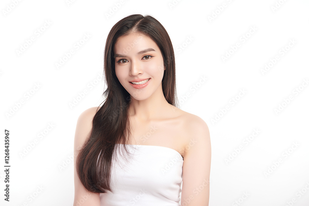 Beautiful young asian woman with clean fresh skin on white background, Face care, Facial treatment, Cosmetology, beauty and spa, Asian women portrait. Beautiful young asian woman with clean fresh skin on white background, Face care, Facial treatment, Cosmetology, beauty and spa, Asian women portrait.