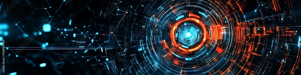 Abstract Digital Network Technology Data Stream