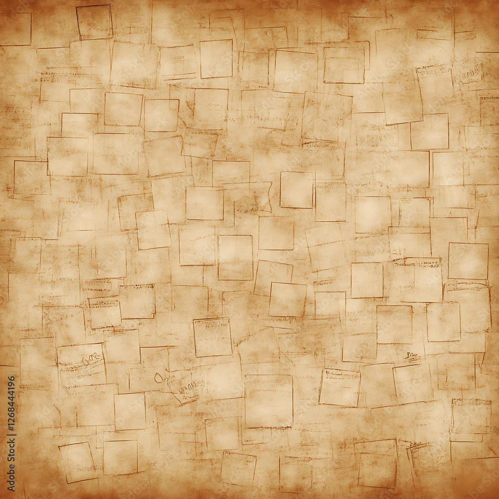 Sepia Toned Abstract Collage with Aged Squares and Text Fragments Artistic Design Background Texture Sepia Toned Abstract Collage with Aged Squares and Text Fragments Artistic Design Background Texture