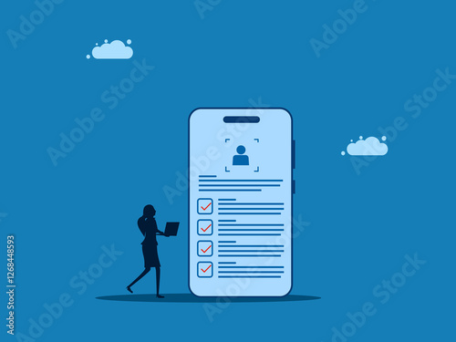 Interactive KYC, Customer Compliance and Digital On Screen Security Interface, Identity Verification. vector