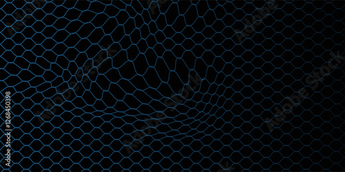 Soccer ball hitting the net, vector banner for football design. Vector template.