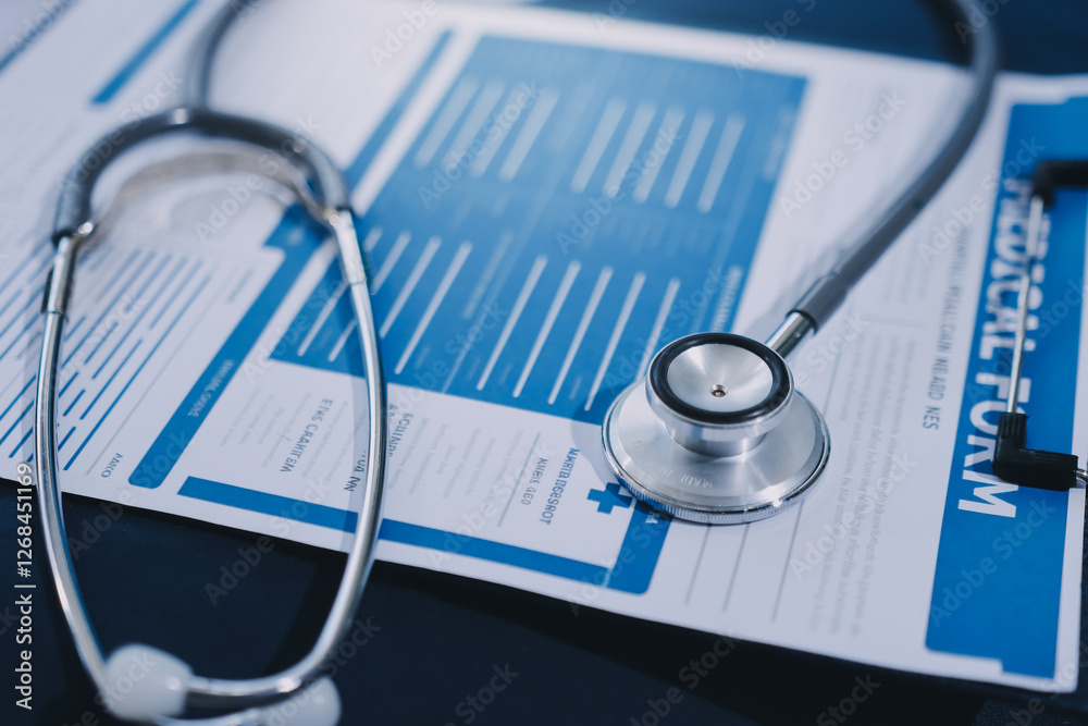 stethoscope on a report stethoscope on a clipboard stethoscope on a book stethoscope on a report stethoscope on a clipboard stethoscope on a book
