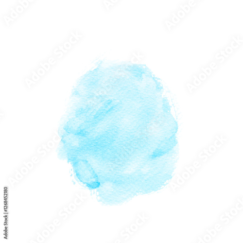 a blue watercolor. blue sponge isolated on white background