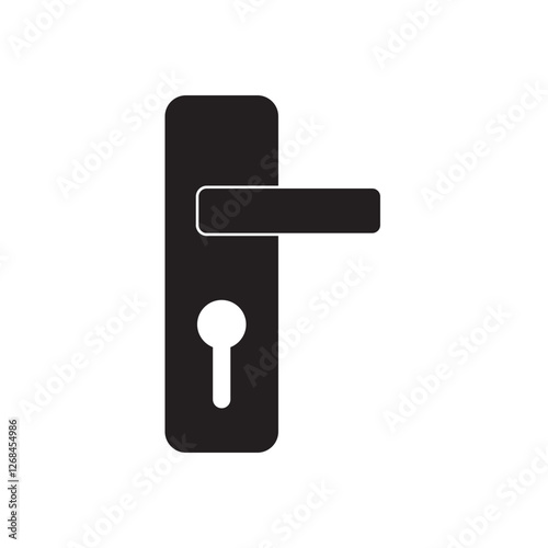 picture of hinges and door latch icon logo vector design