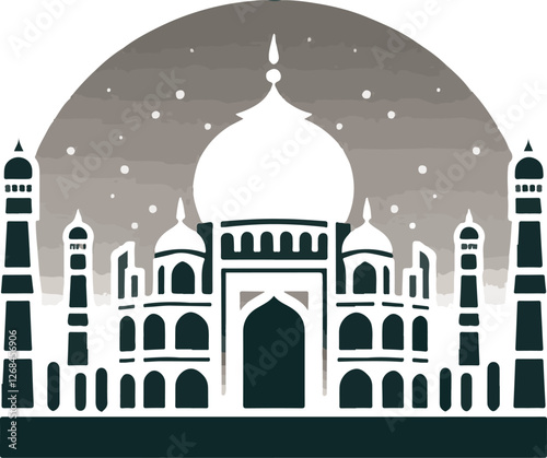 minimalist taj mahal logo