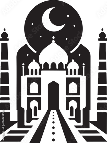 minimalist taj mahal logo