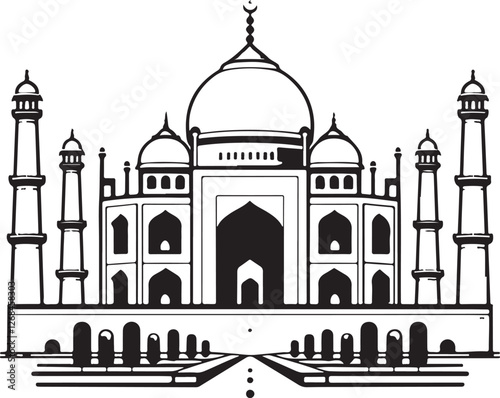 minimalist taj mahal logo