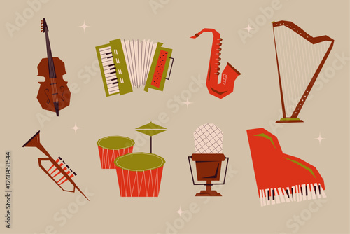 Mid Century Jazz Music Illustration