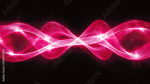 Wallpaper Mural Vivid Pink Wave Energy Abstract Presentation Background with Central Symmetry and Glow Effects Torontodigital.ca