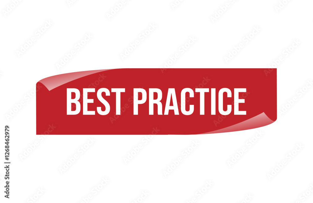 Fototapeta premium Red banner best practice isolated on white background.