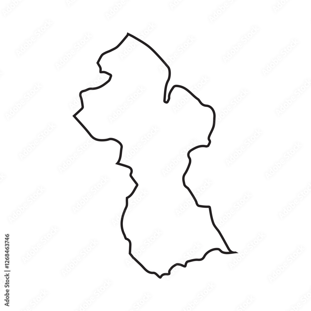 map of Guyana line icon map of Guyana line icon