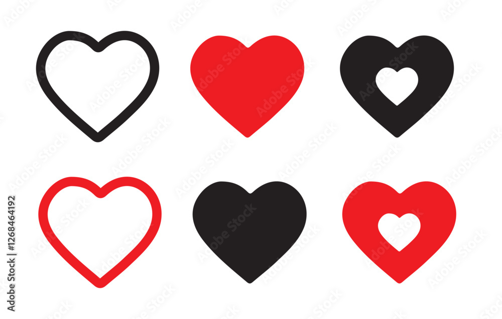 Heart vector icons. heart logo in linear style. Artistic red heart love symbols isolated editable vector illustration eps 10 Heart vector icons. heart logo in linear style. Artistic red heart love symbols isolated editable vector illustration eps 10