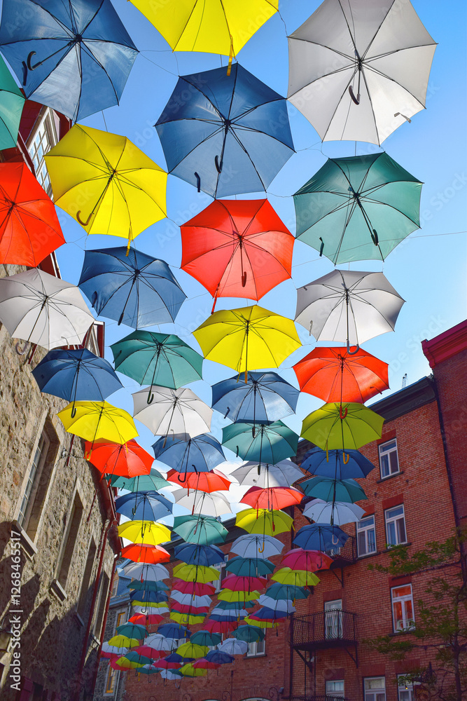 Fototapeta premium Umbrellas in the sky