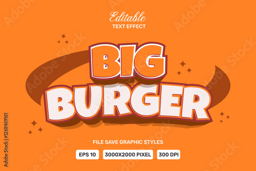 Text effect Premium Vector Big Burger Editable.