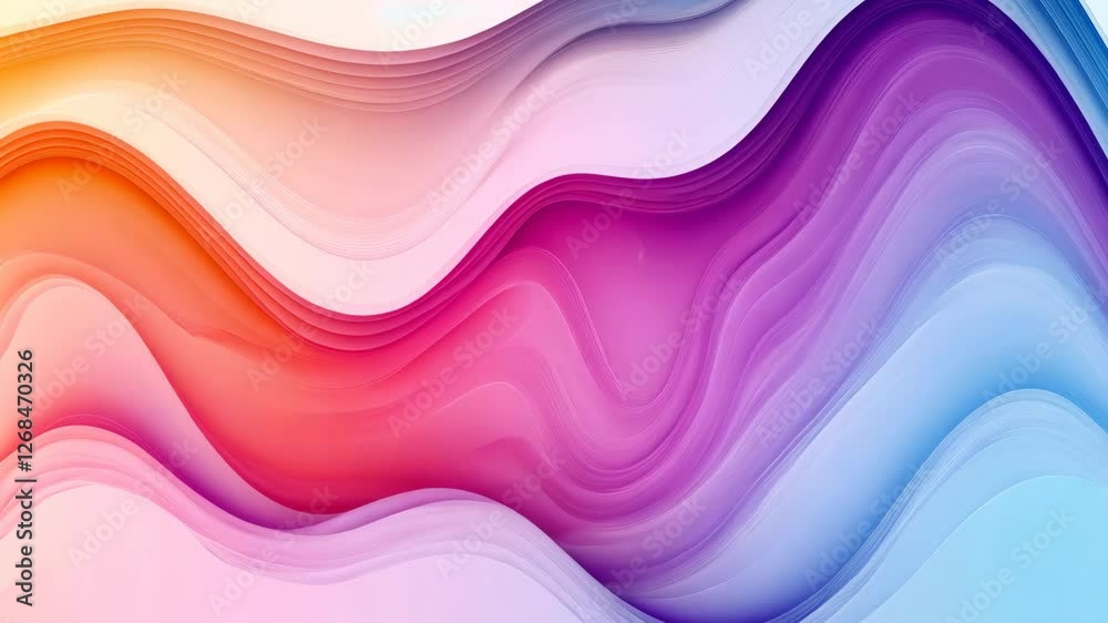 Colorful abstract waves flow seamlessly in a gradient of warm and cool tones Colorful abstract waves flow seamlessly in a gradient of warm and cool tones
