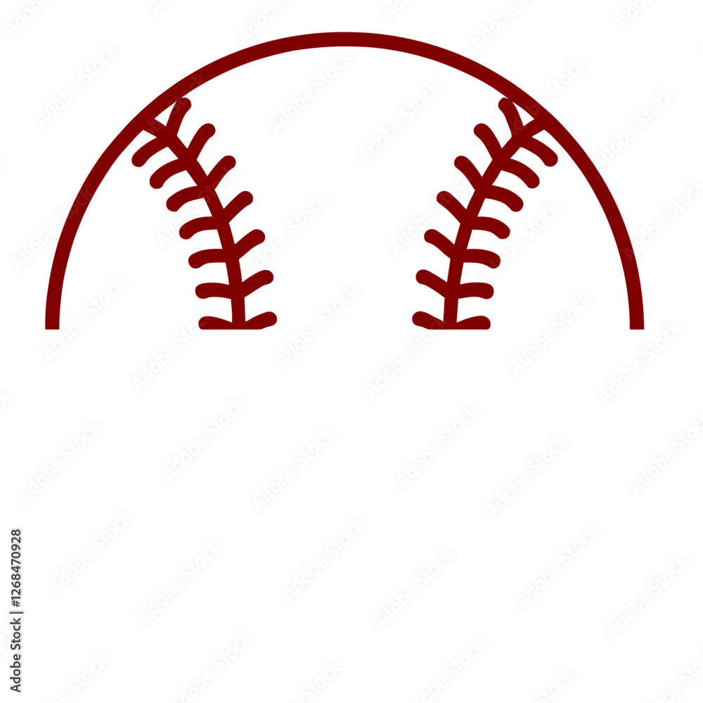 Obraz premium Half Baseball Stitching Silhouette