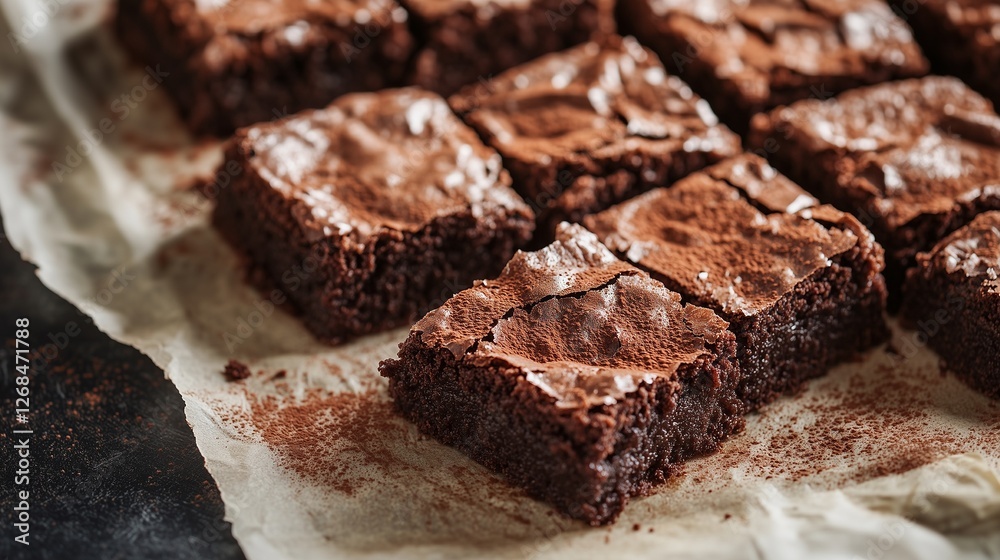 Fudgy Chocolate Brownies with Crinkly Top and Cocoa Dusting Fudgy Chocolate Brownies with Crinkly Top and Cocoa Dusting
