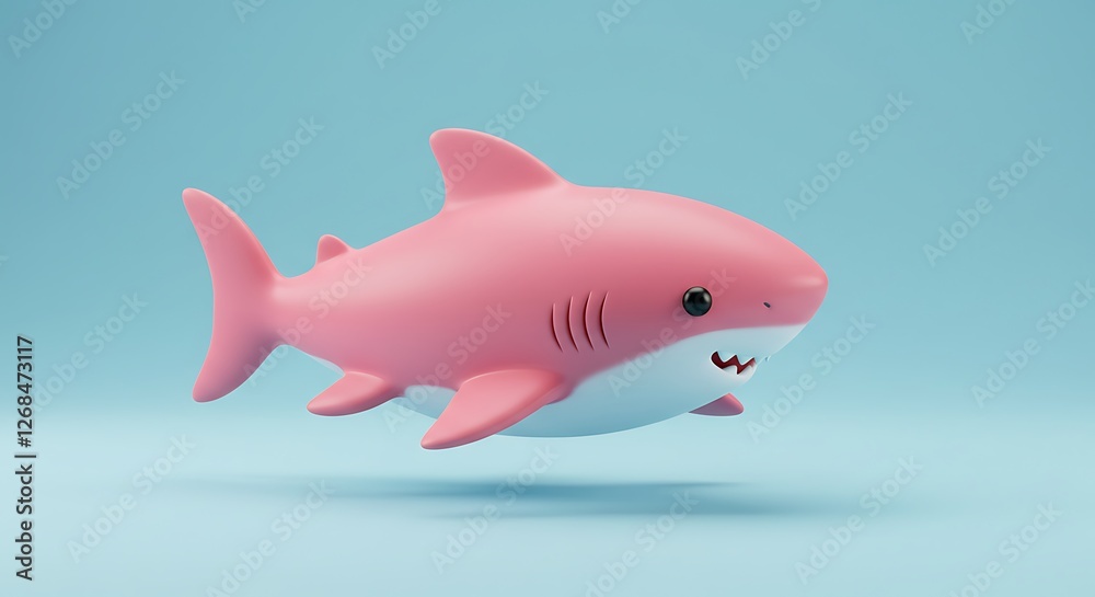 fish in water pink shark 3d cartoon fish in water pink shark 3d cartoon