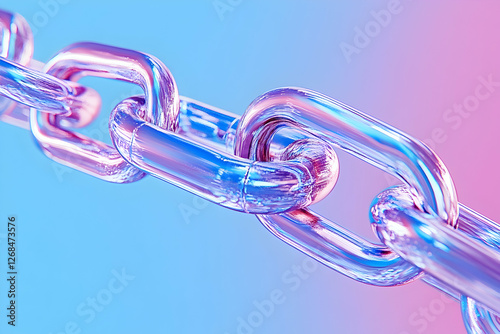 Abstract chain design, vibrant colors, modern background, digital art, graphic