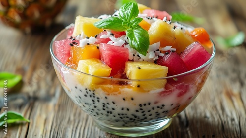 Es Buah with Tropical Fruits and Sweet Condensed Milk