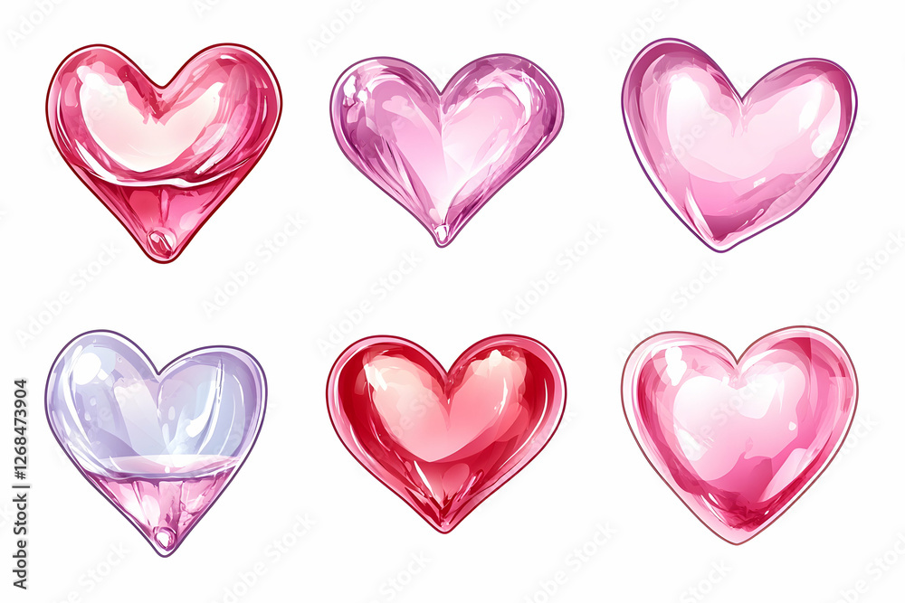 Abstract hearts, multiple colors, graphic design, digital art, for valentine's day Abstract hearts, multiple colors, graphic design, digital art, for valentine's day