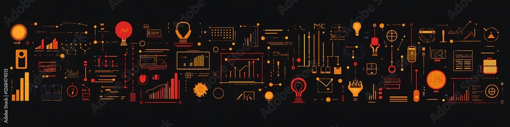 Obraz premium Abstract Data Visualization of Ideas and Growth
