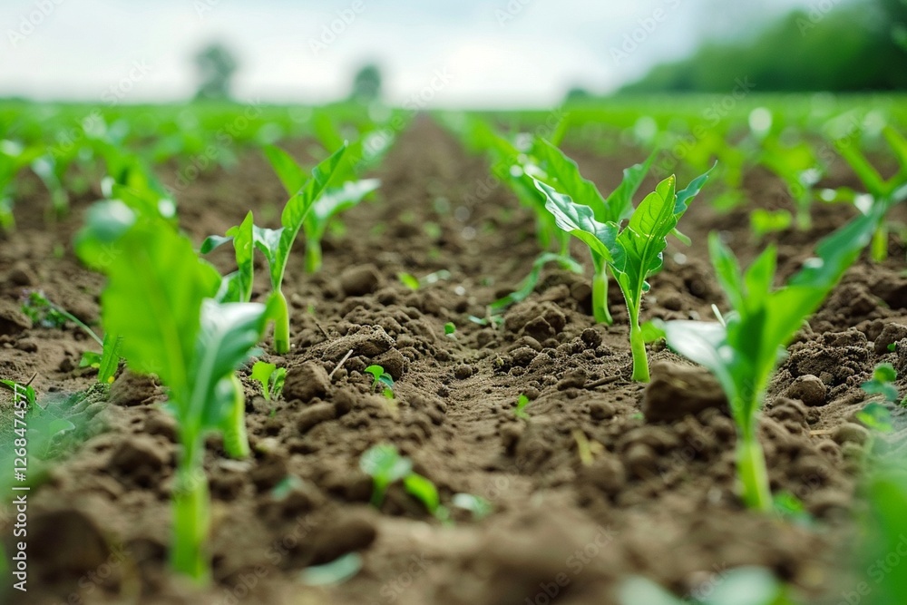 Obraz premium Photo close-up of crops growing on field