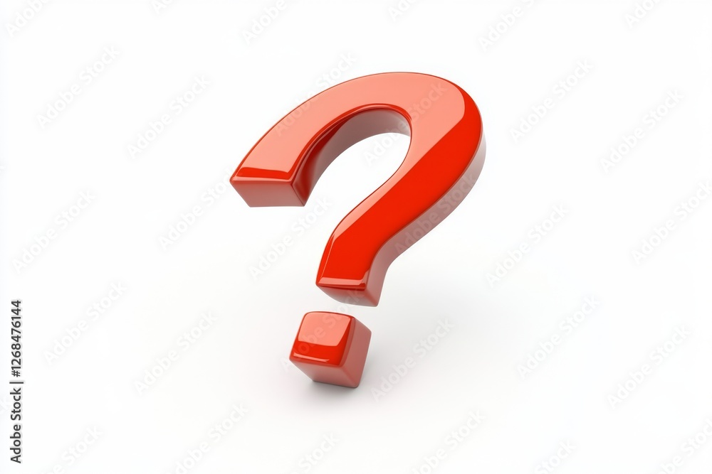 Red question mark 3D render, white background, FAQ concept (2) Red question mark 3D render, white background, FAQ concept (2)