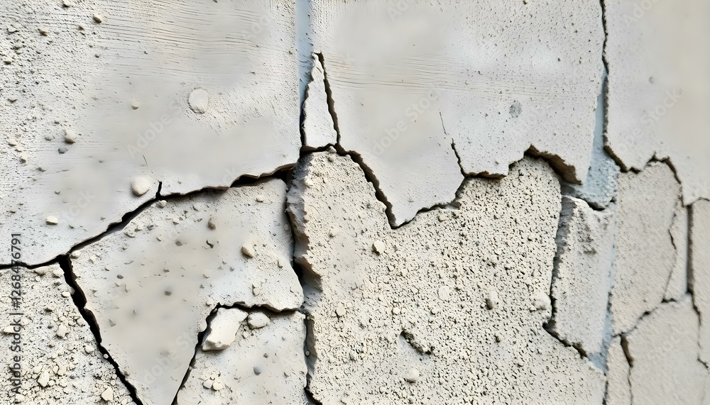 Fototapeta premium a crack in a concrete wall that has been painted white