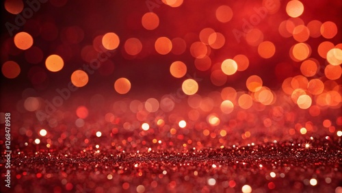 sparkling red glitter with a bokeh effect ai generated