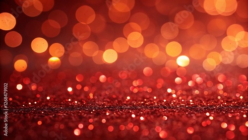 sparkling red glitter with a bokeh effect ai generated