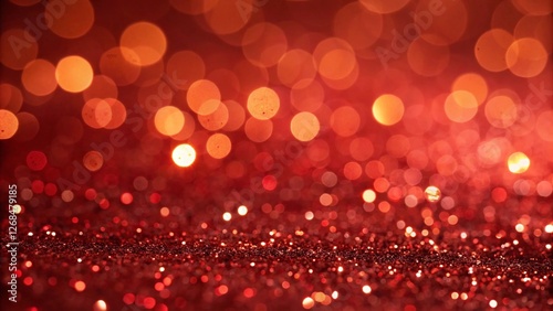sparkling red glitter with a bokeh effect ai generated